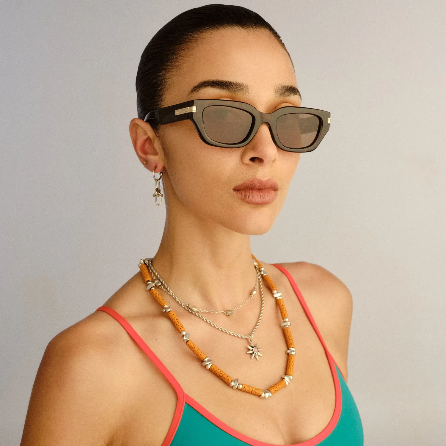 Le Specs Cubito+ occhiale da sole tartarugato squadrato