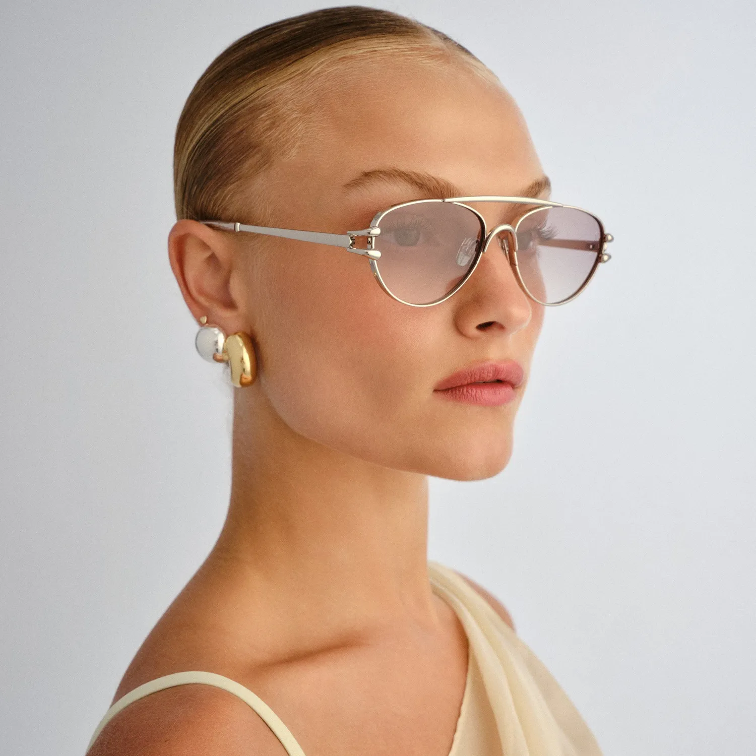 Le Specs Numero Seis occhiale da sole argento sfumato