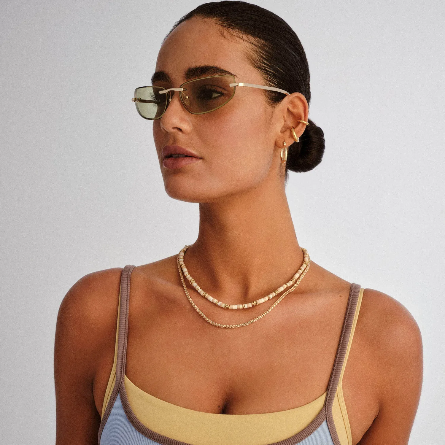Le Specs Bubbles occhiali da sole gold verdi avvolgenti