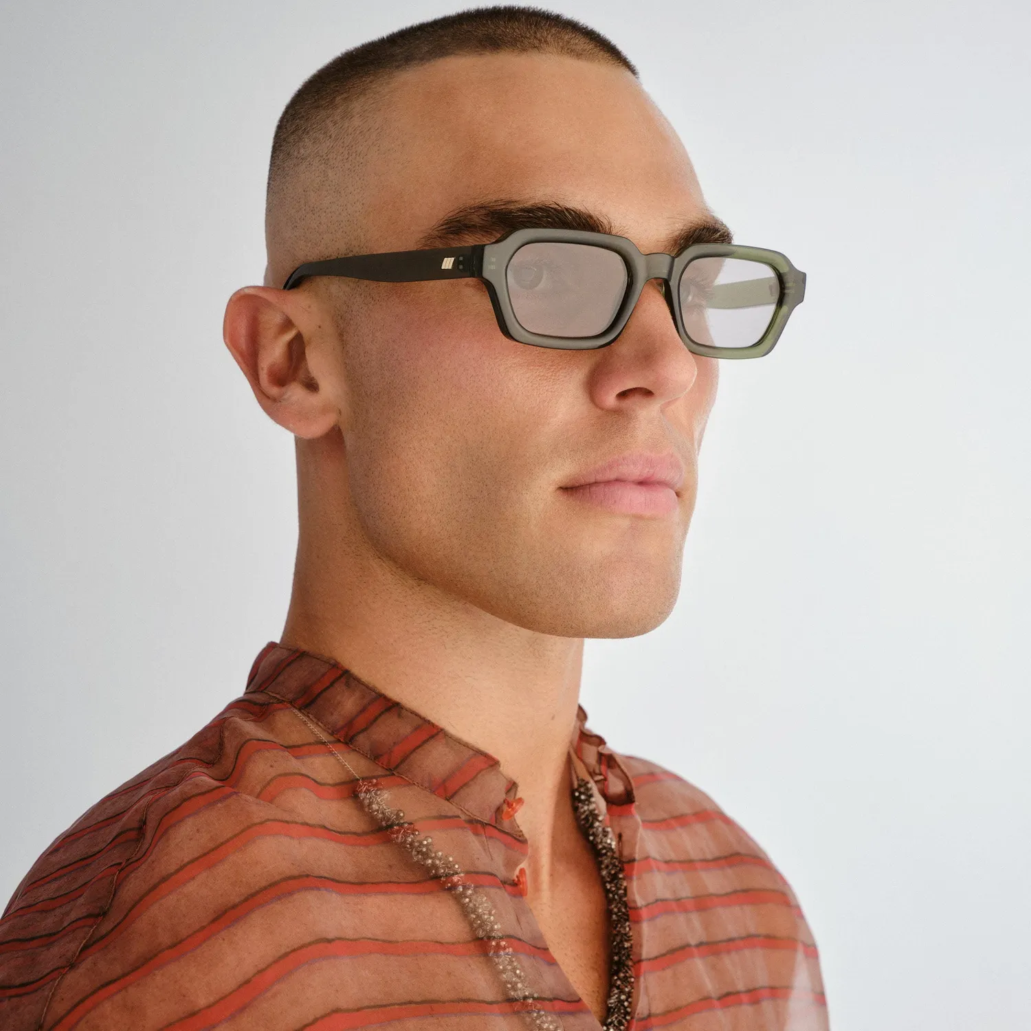 Le Specs Tension+ occhiali da sole rettangolare khaki smoke