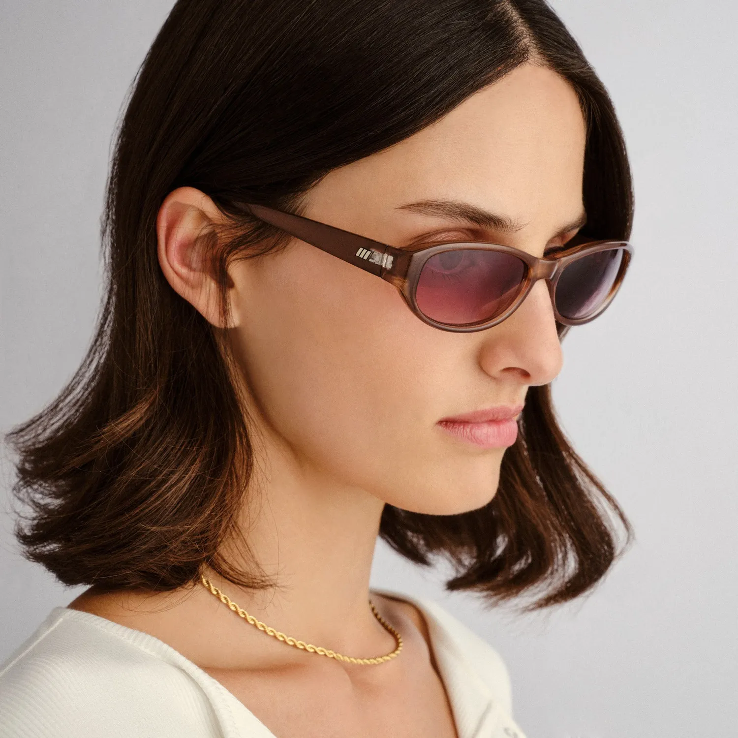 Le Specs Don't Cha occhiali da sole pearl chocolate ovali
