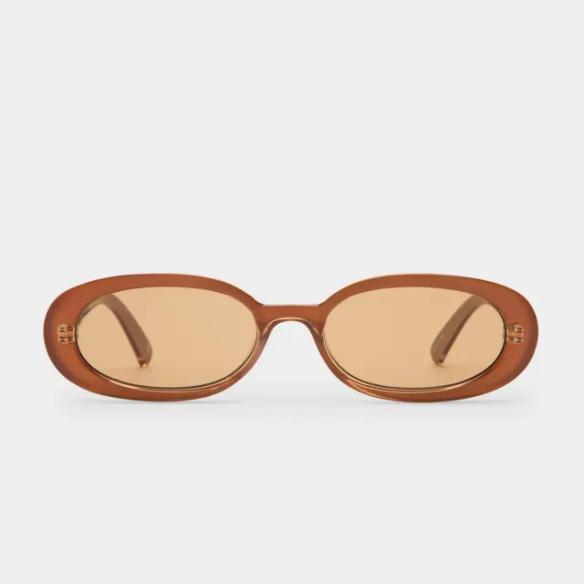 Le Specs Outta Love occhiali da sole caramel ovali anni 90