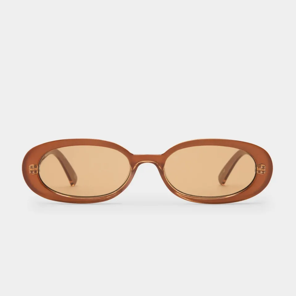 Le Specs Outta Love occhiali da sole caramel ovali anni 90