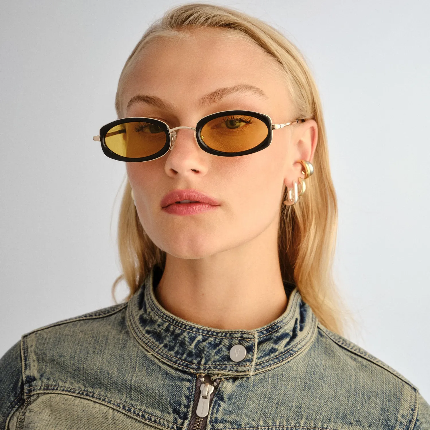 Le Specs Mecharo occhiali da sole oro ovali