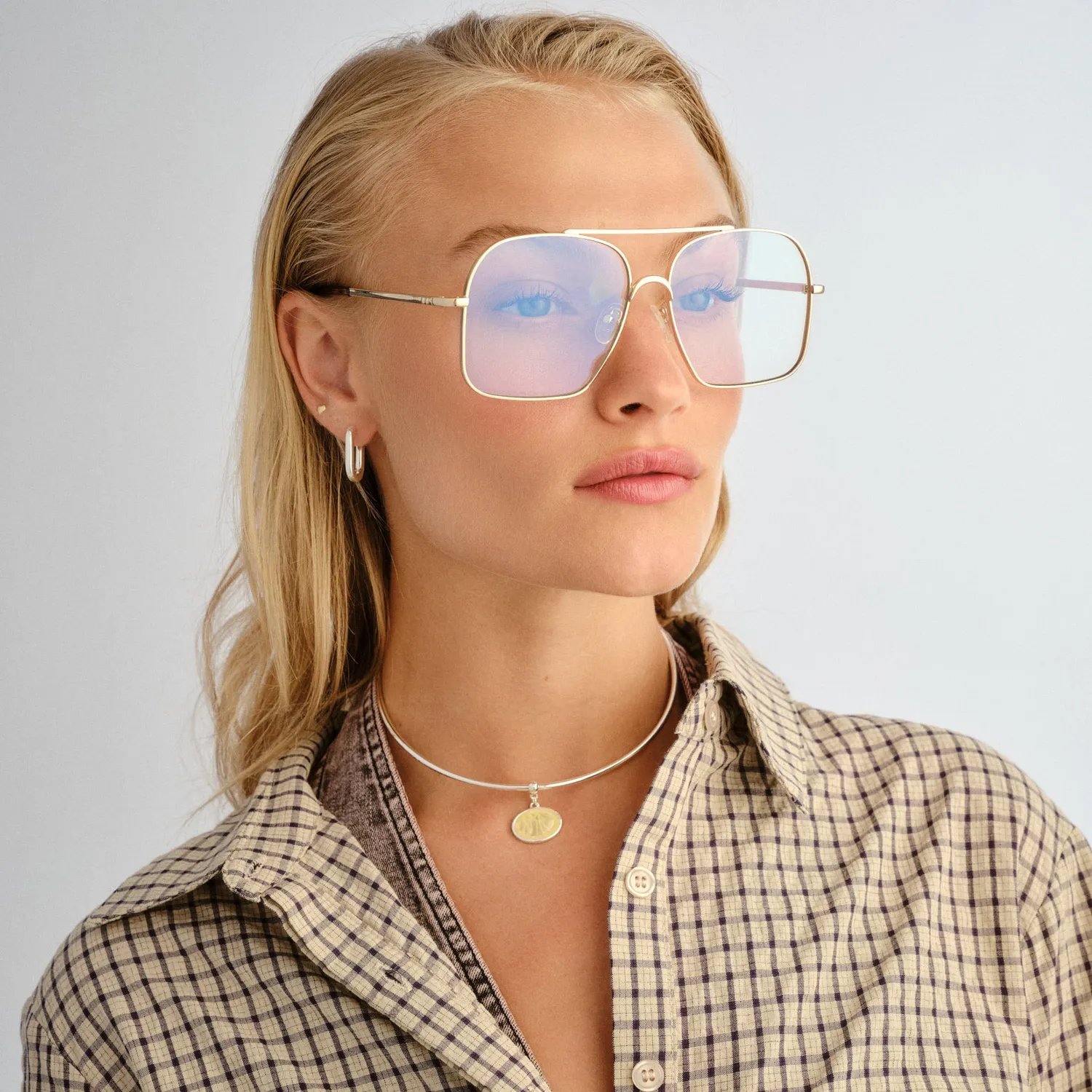 Le Specs Civelle montatura da vista oro luce blu
