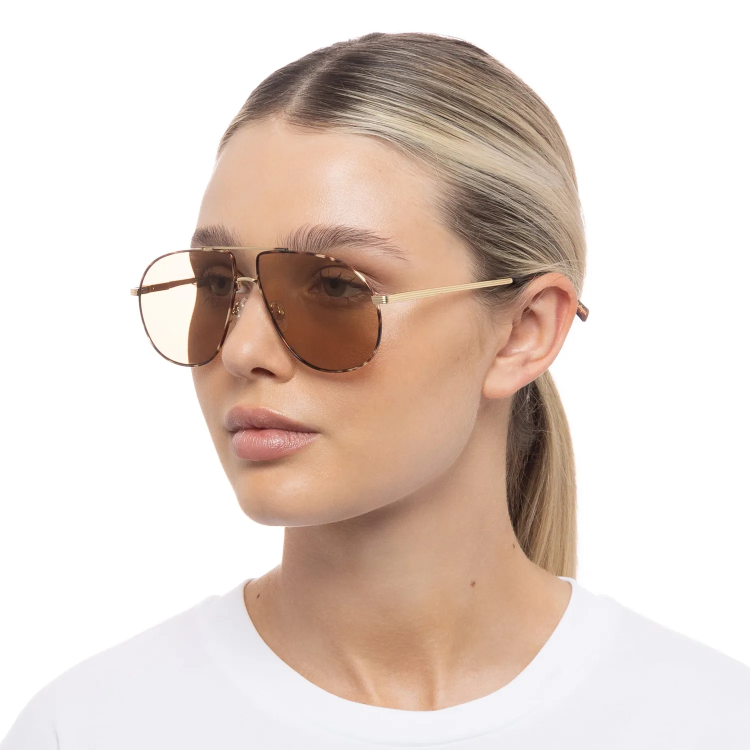Le Specs Schmaltzy occhiali da sole oro aviatore