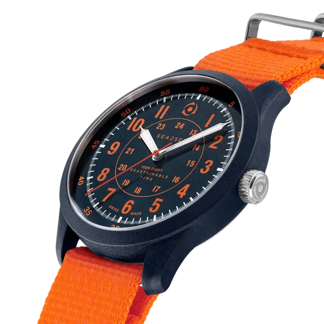 SEA2SEE Seal 06 orologio 41 mm blu arancione