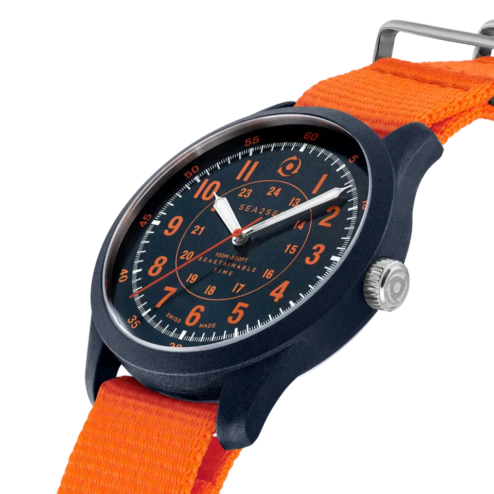 SEA2SEE Seal 06 orologio 41 mm blu arancione