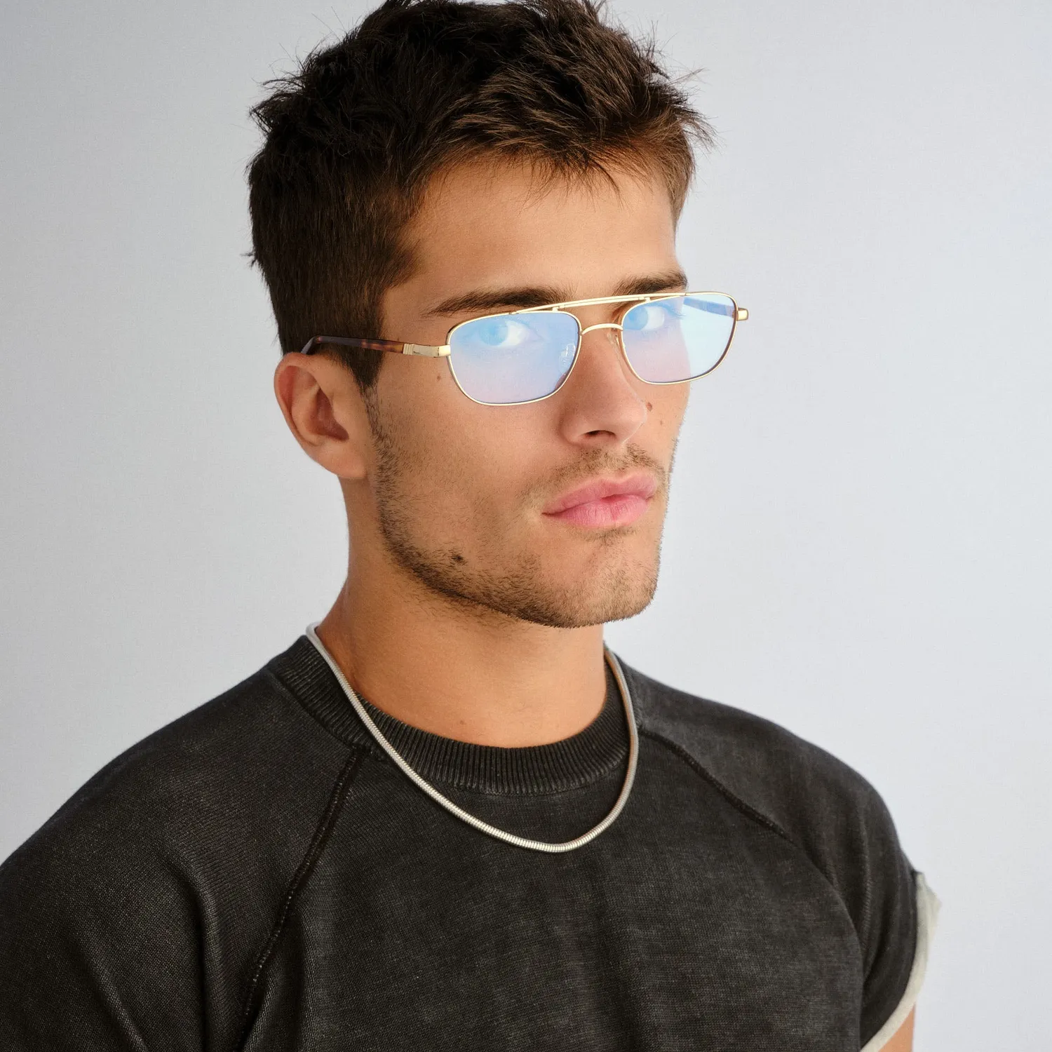 Le Specs Le Mimi occhiali luce blu oro aviator