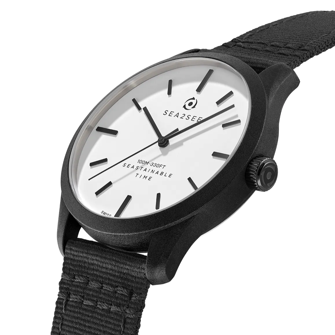 Sea2See Naxos 02 orologio bianco nero 41 mm