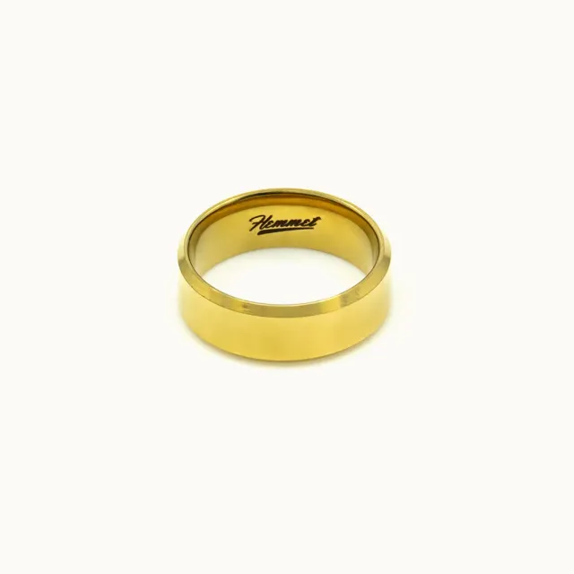 Hemmet Classic Flat Band anello oro giallo misura 8