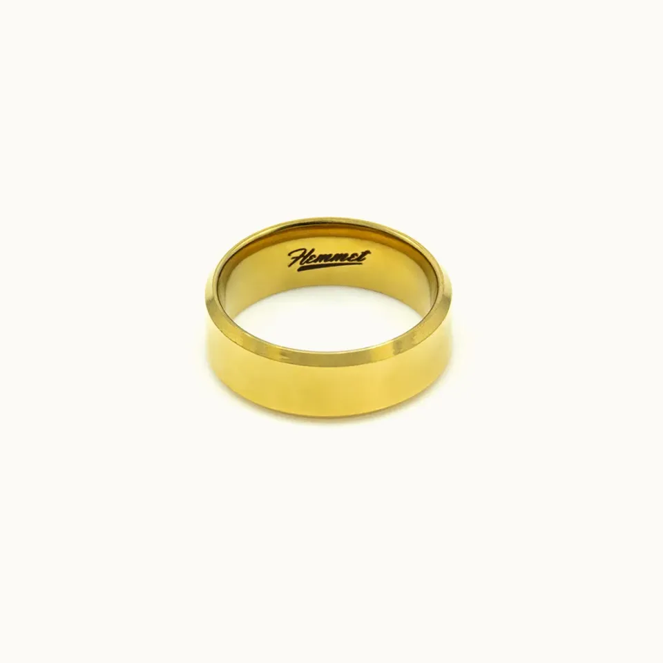 Hemmet Classic Flat Band anello oro giallo misura 8
