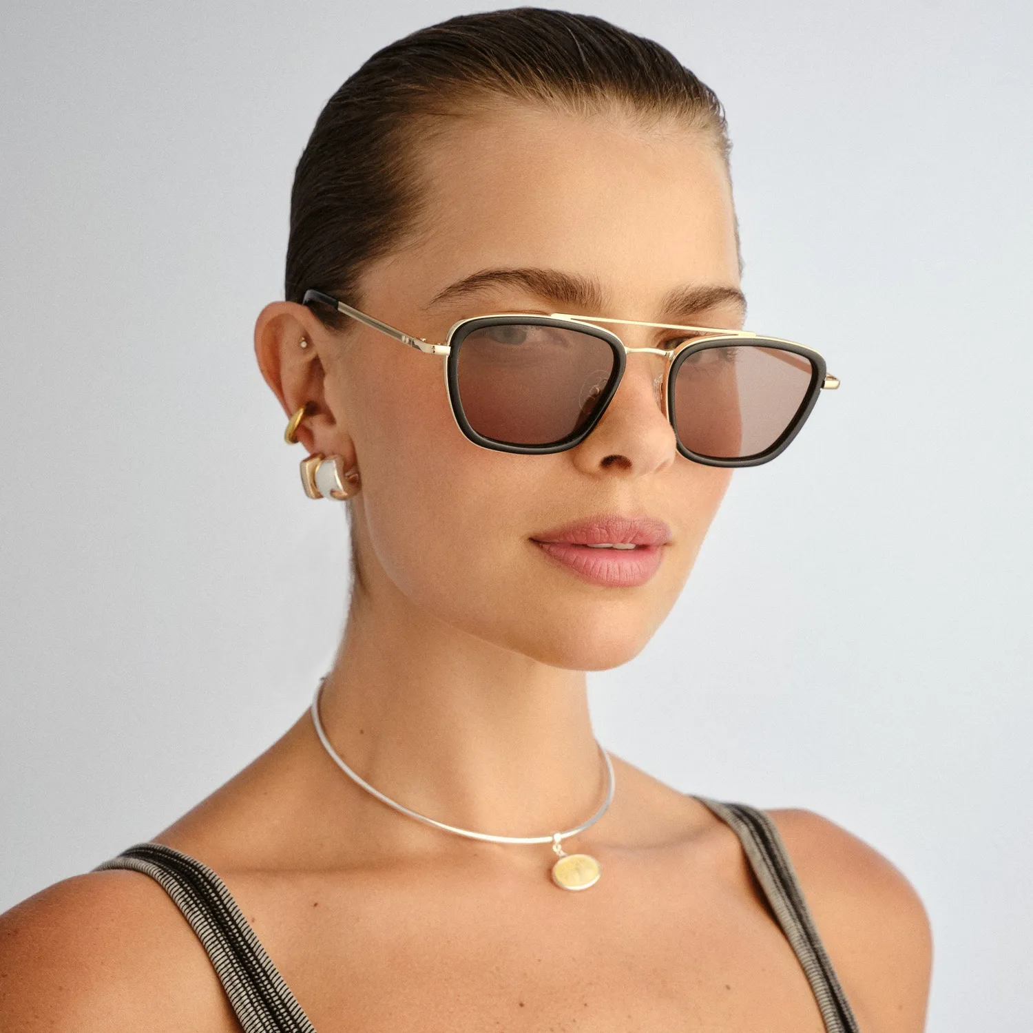 Le Specs Diametric occhiale da sole oro nero