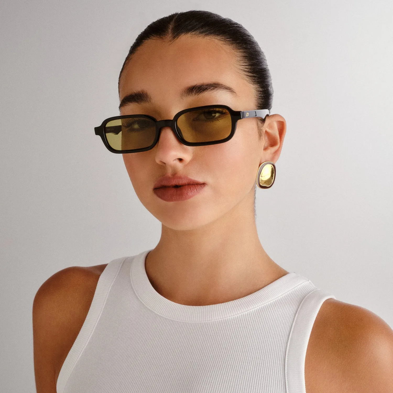 Le Specs Pilferer occhiale da sole nero verde stretto