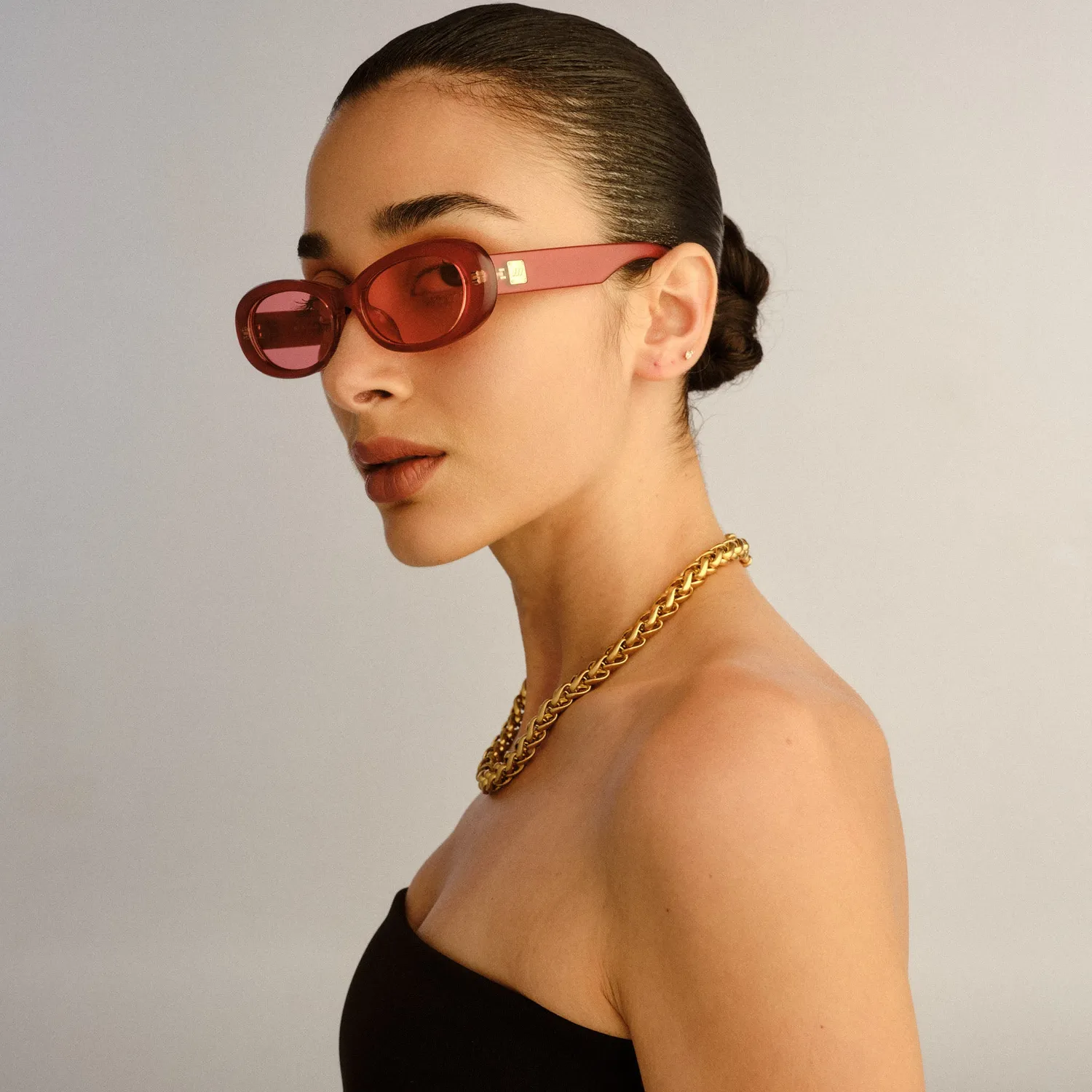 Le Specs Hey Ya occhiali da sole rosso perla calzata ampia