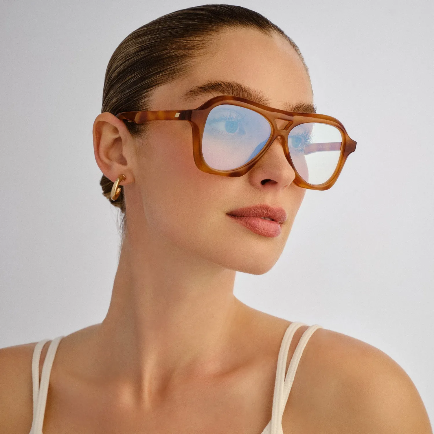 Le Specs Drizzle occhiali luce blu tartarugati aviator