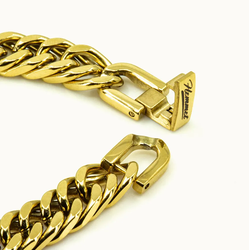 Hemmet Principle Cuban Bracelet bracciale oro giallo 19 cm