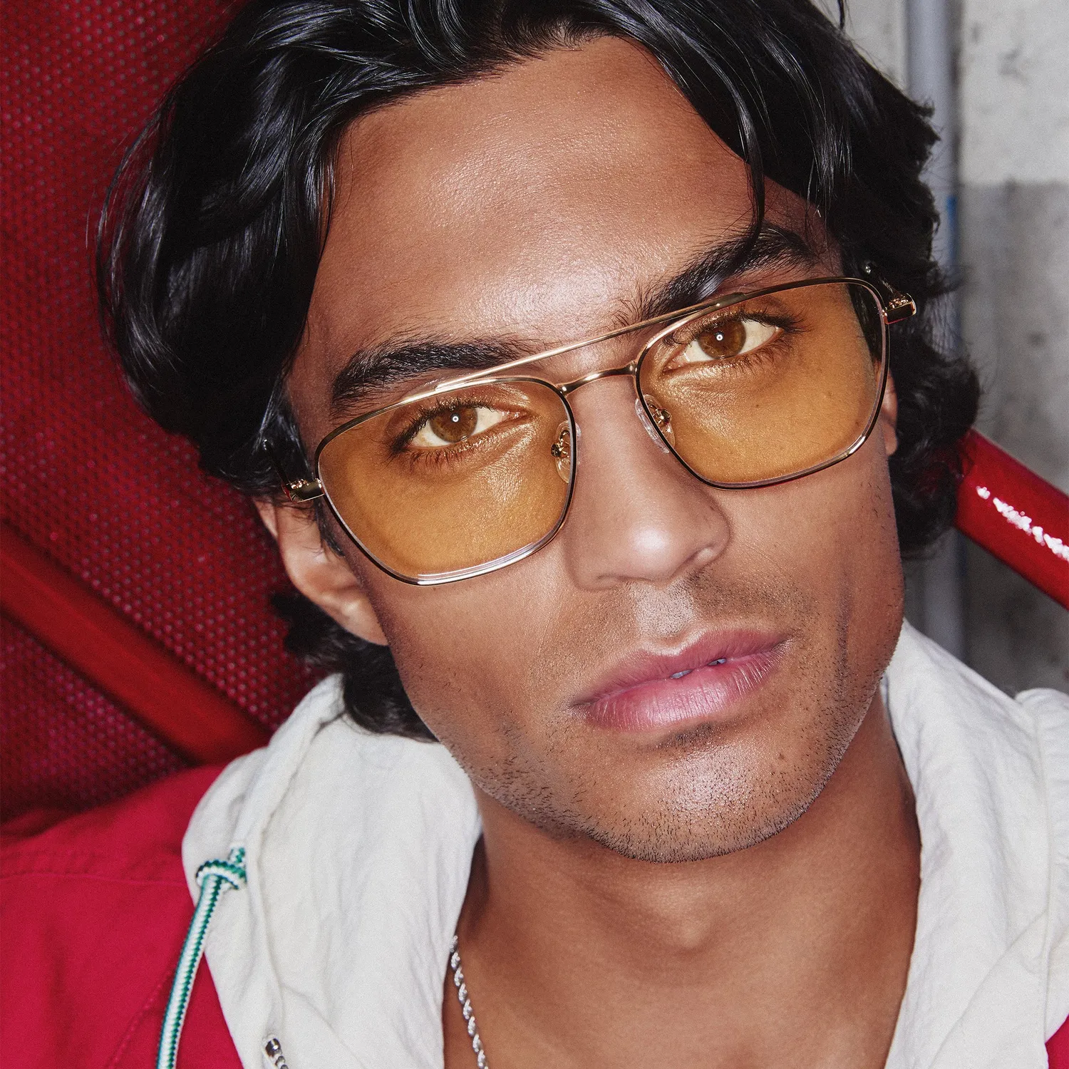 Le Specs Diametric occhiali luce blu oro aviator quadrato