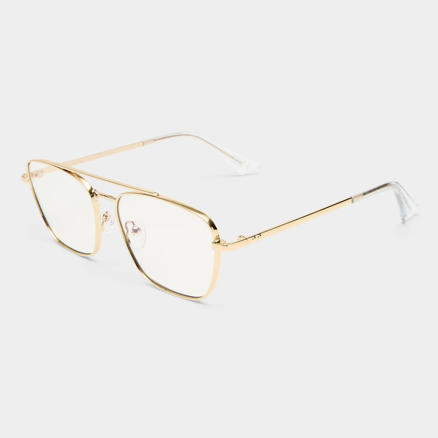 Le Specs Diametric occhiali luce blu oro aviator quadrato