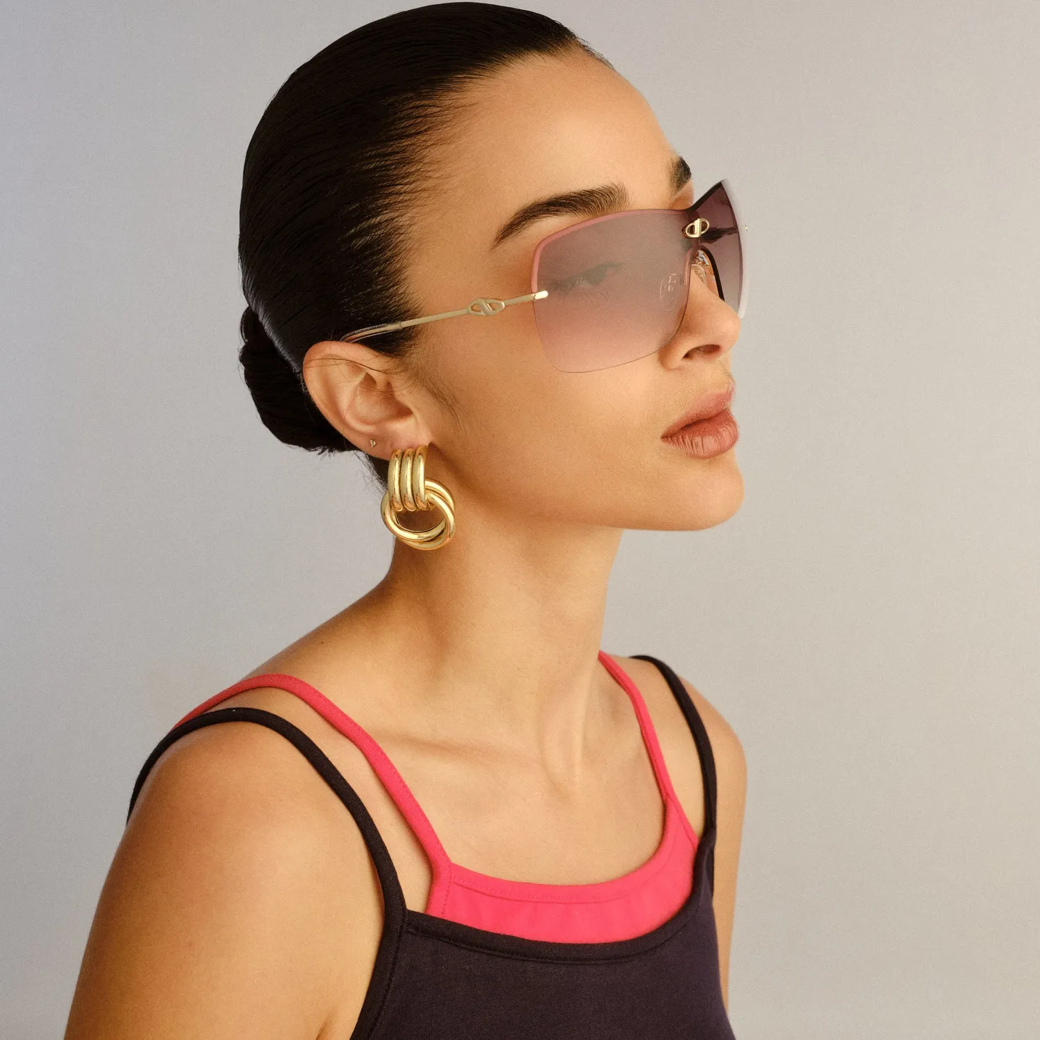 Le Specs Parallel Universe occhiali da sole oro shield