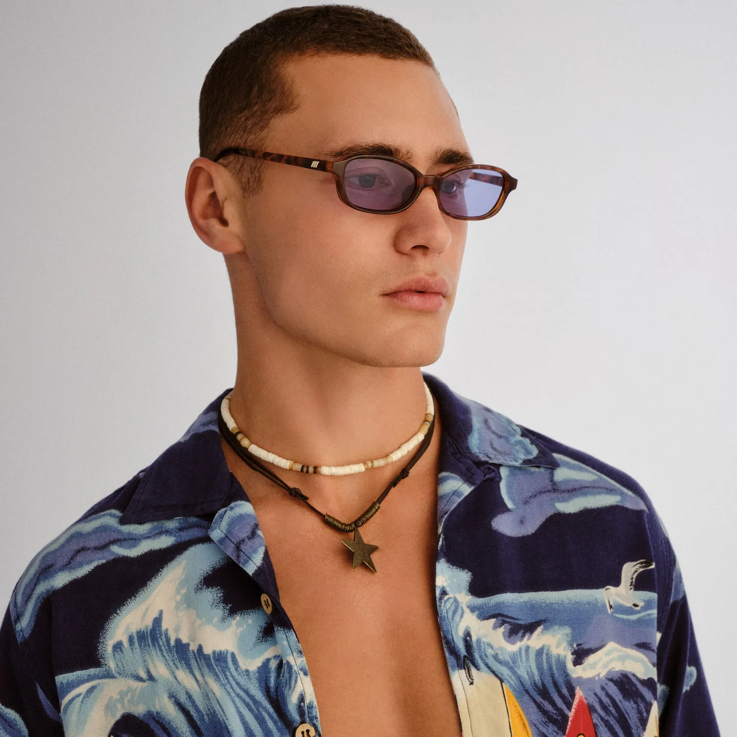 Le Specs Honey Pot occhiali sole rettangolari amber tort