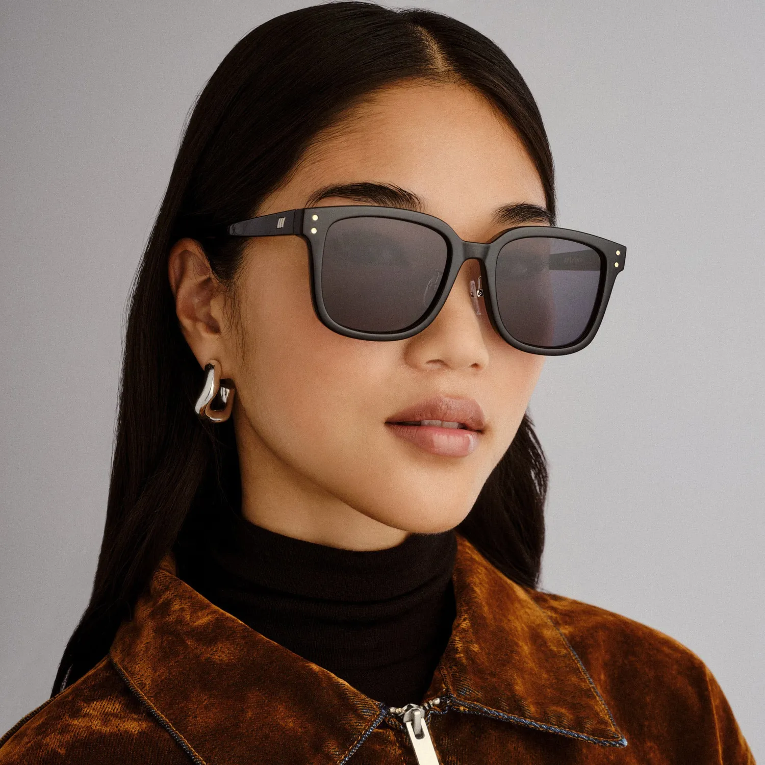 Le Specs Le Domino+ occhiale da sole nero smoke larga