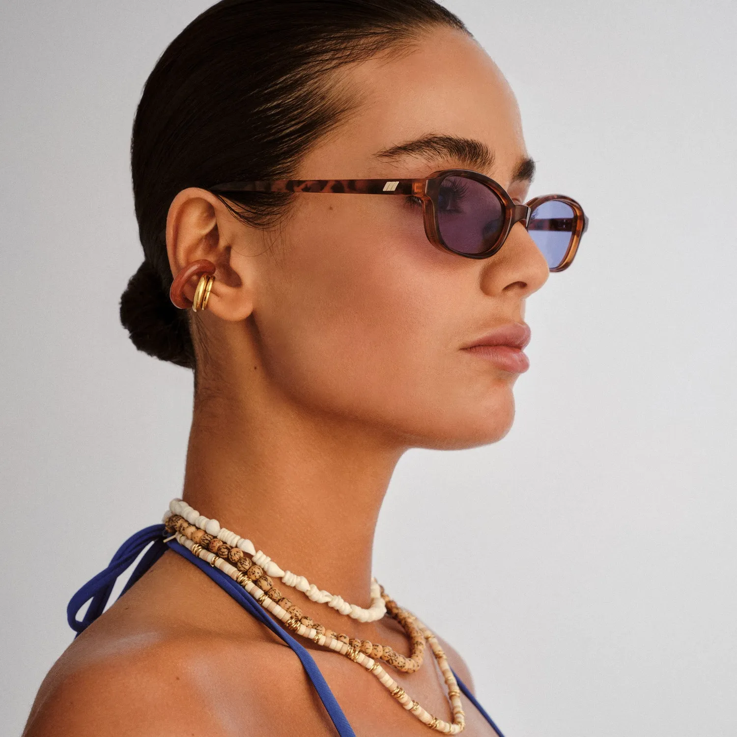 Le Specs Honey Pot occhiali sole rettangolari amber tort