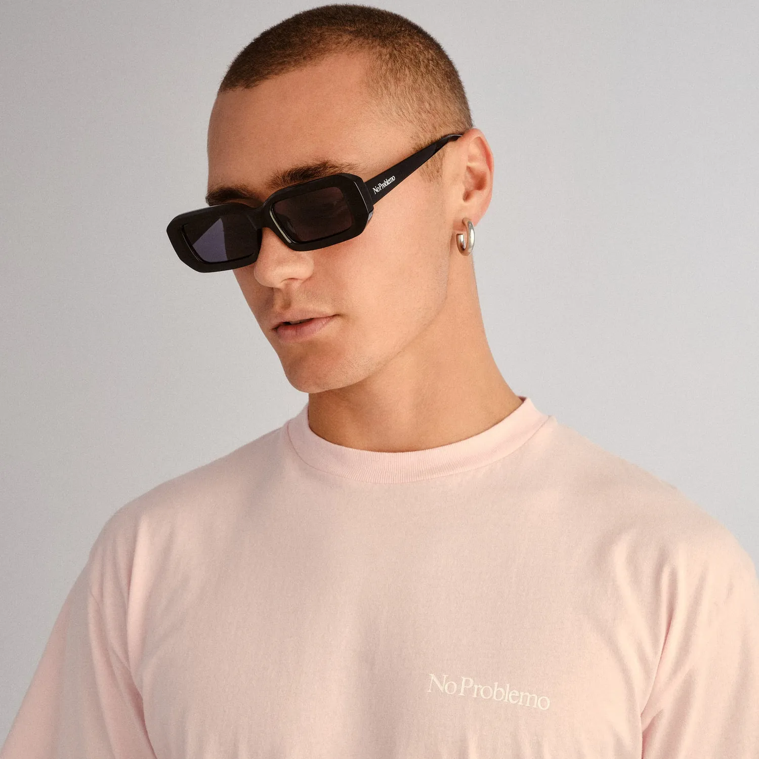 Le Specs Blackpool occhiale da sole nero rettangolare