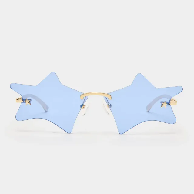 Le Specs Twinkle occhiali da sole gold cobalt mirror a farfalla