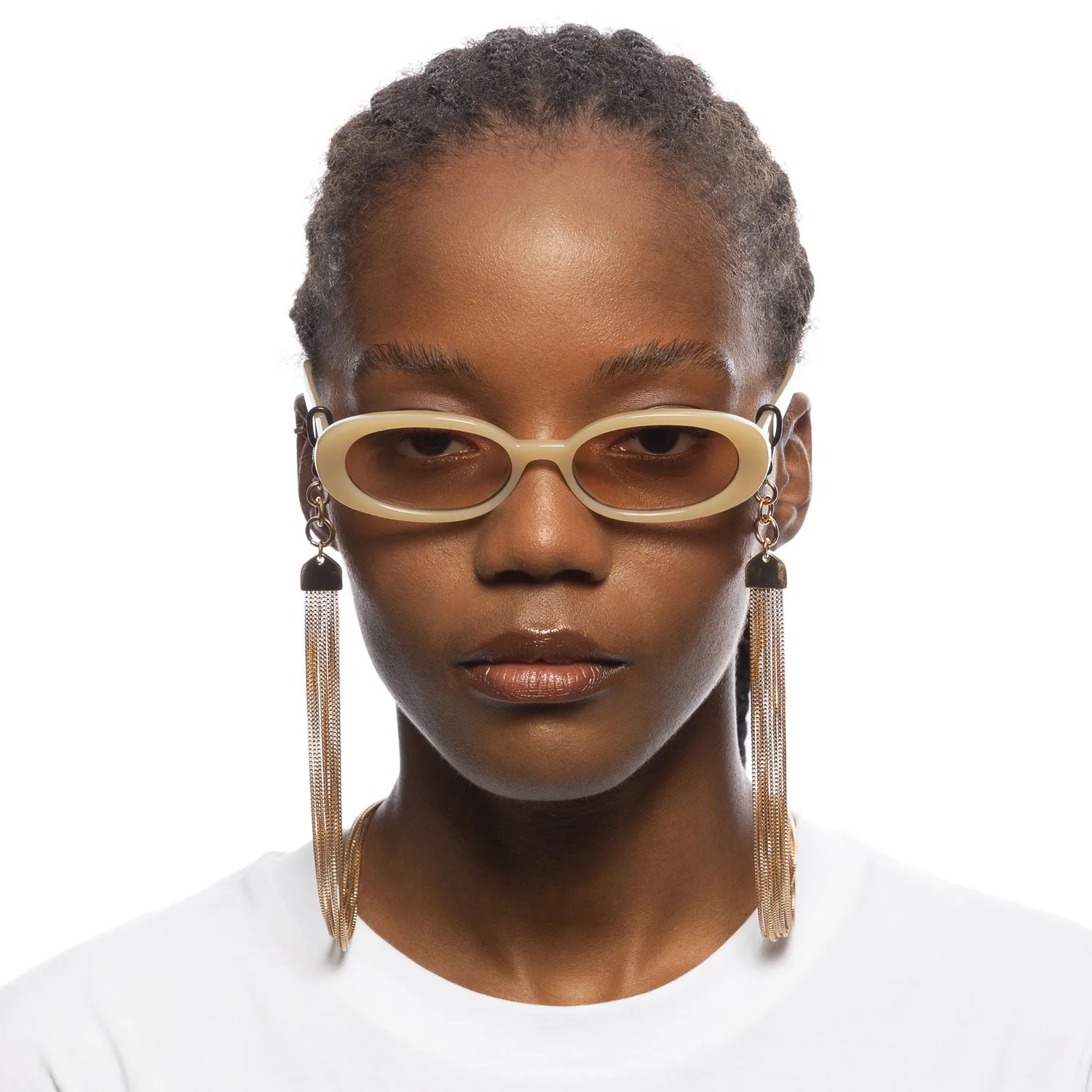 Le Specs Y2K catenella occhiali oro lucido