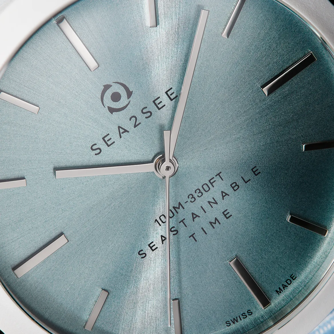 Sea2See Fiji 04 orologio 37 mm bianco quadrante azzurro