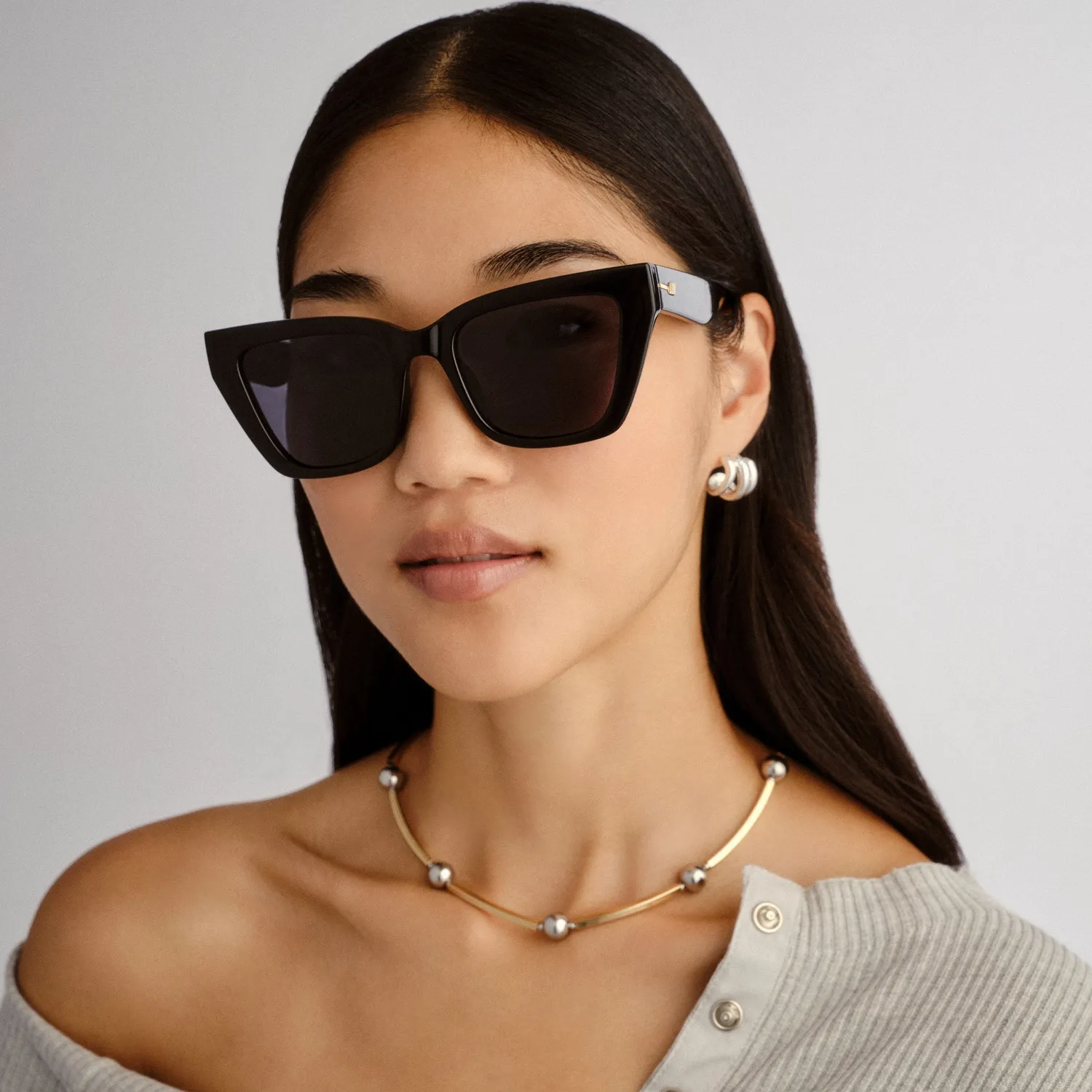 Le Specs Le Coeur occhiale da sole nero polarizzato