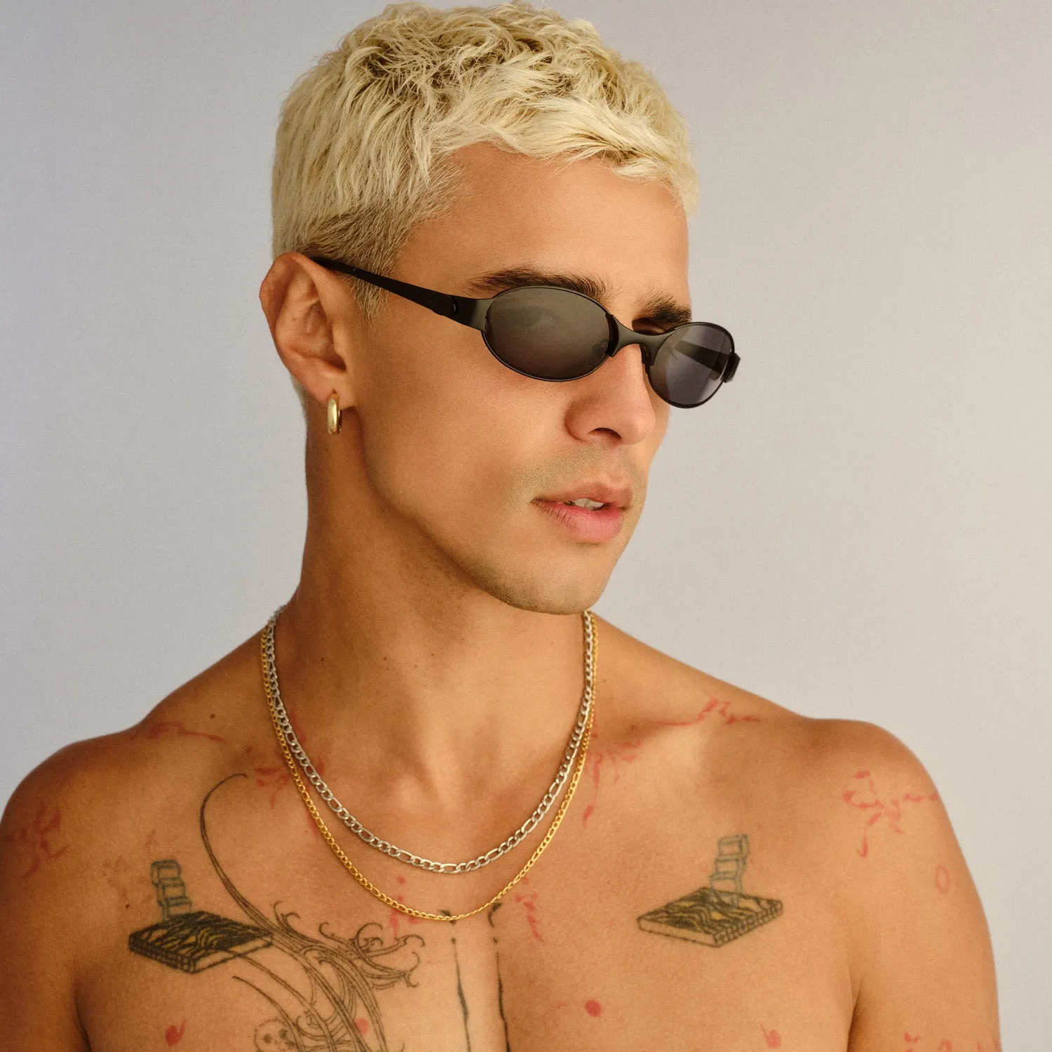 Le Specs Frostbite occhiale da sole nero opaco ovale