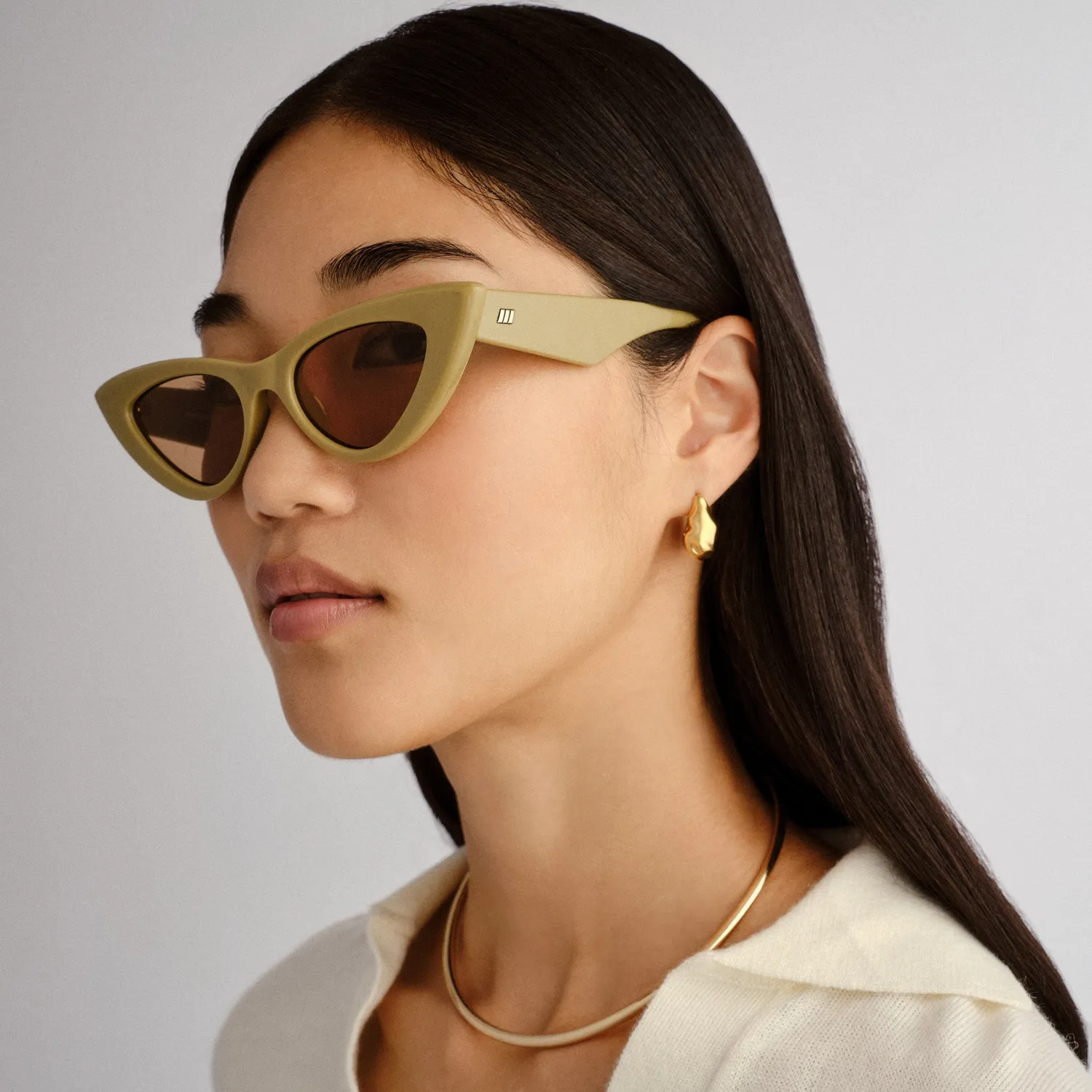 Le Specs Hypnosis occhiali da sole biscotto cat-eye marrone