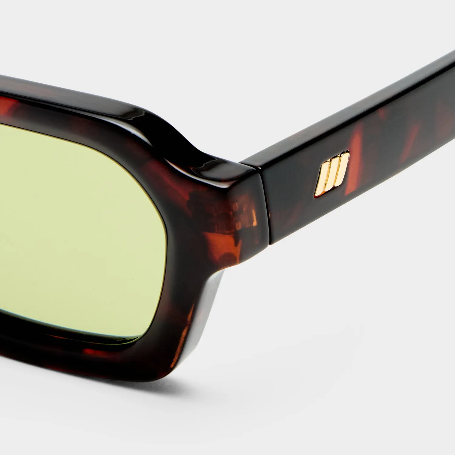 Le Specs Tension + occhiali da sole tartarugato rettangolari
