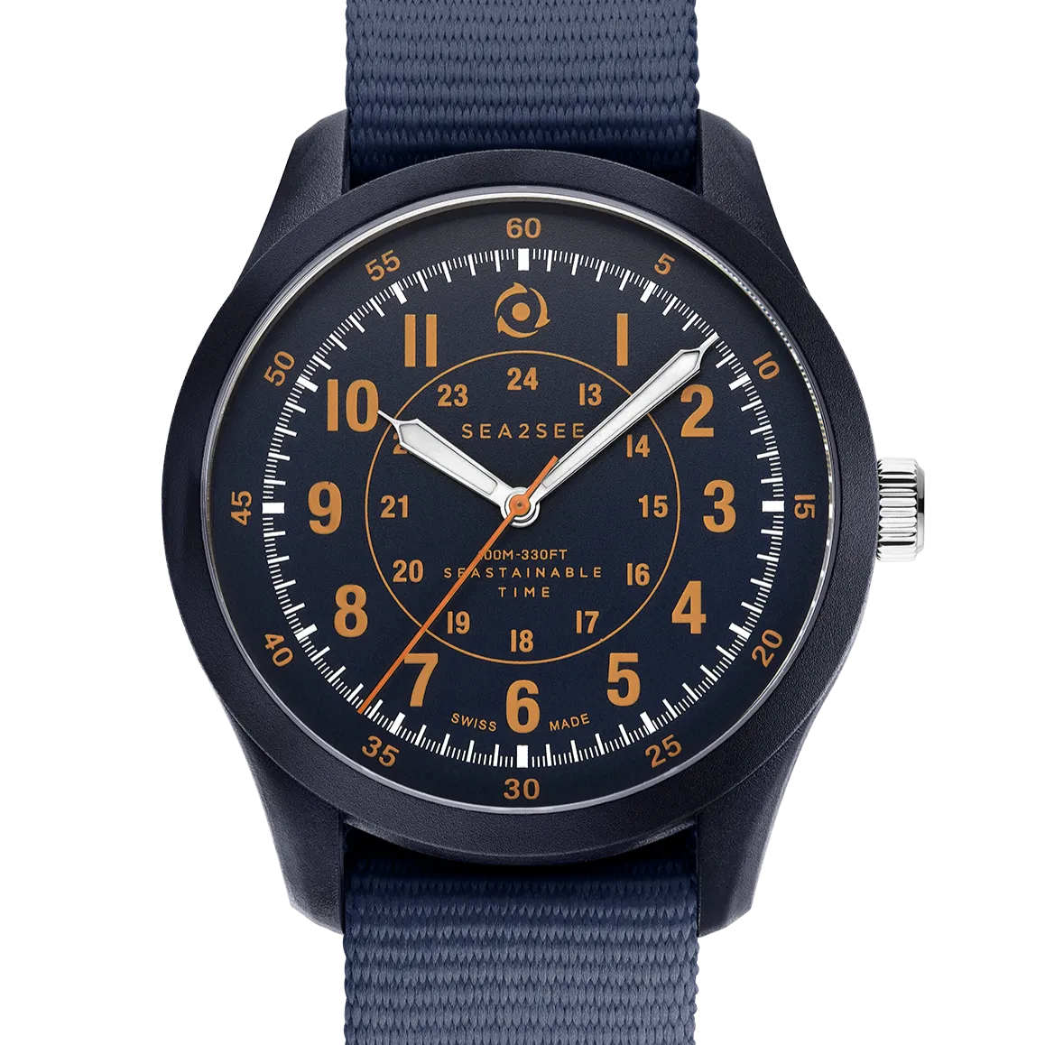 SEA2SEE Seal 06 orologio 41 mm blu arancione