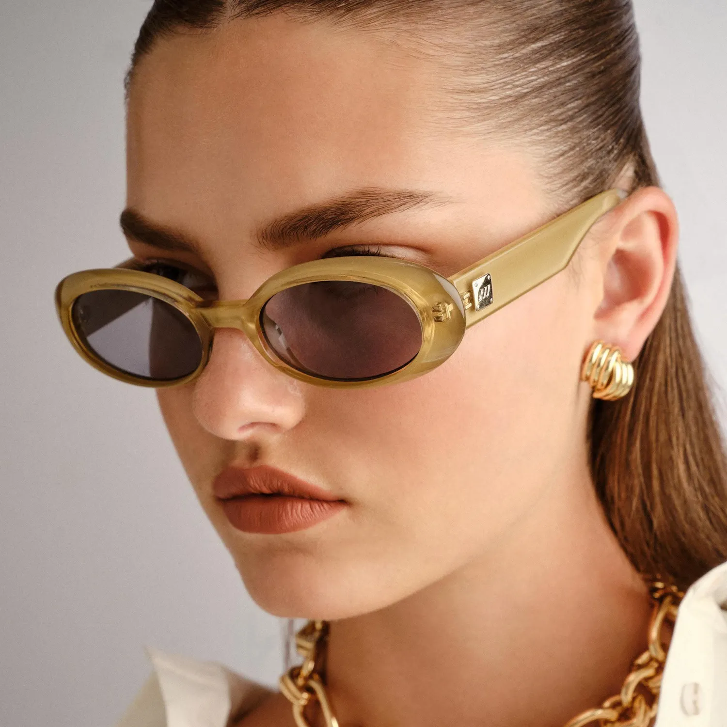 Le Specs Work It occhiali da sole champagne ovale