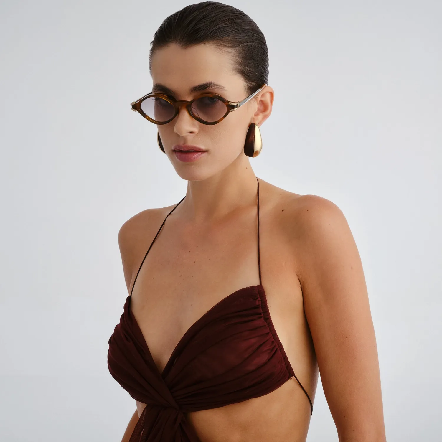 Le Specs Numero Trece occhiali da sole teak ovali