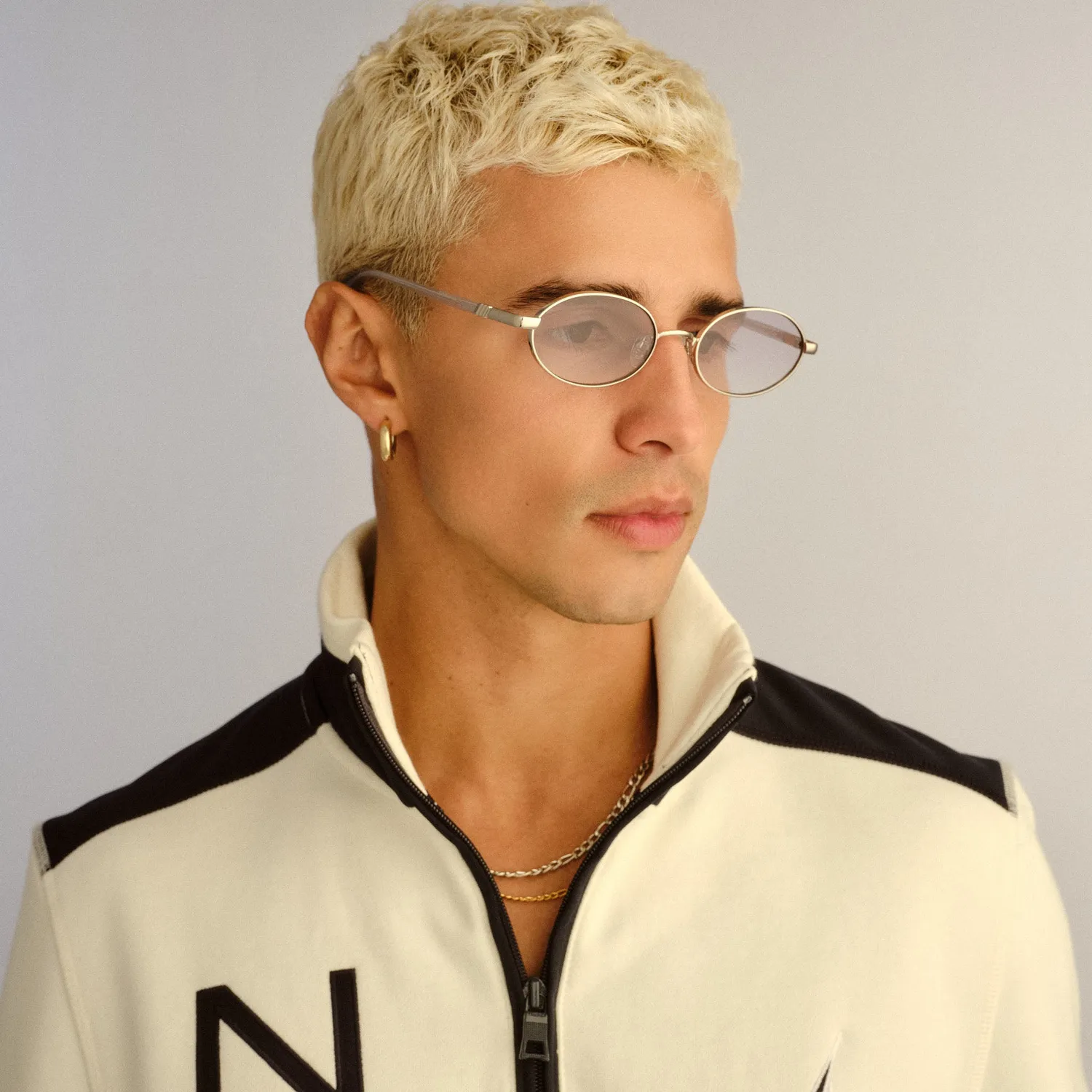 Le Specs Icicle occhiali da sole argento smoke grad ovali