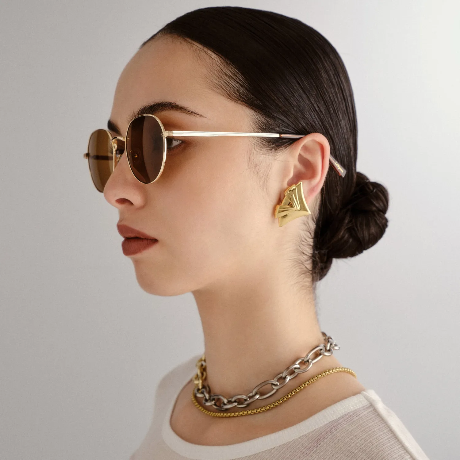 Le Specs Odyssey occhiali da sole gold rotondi