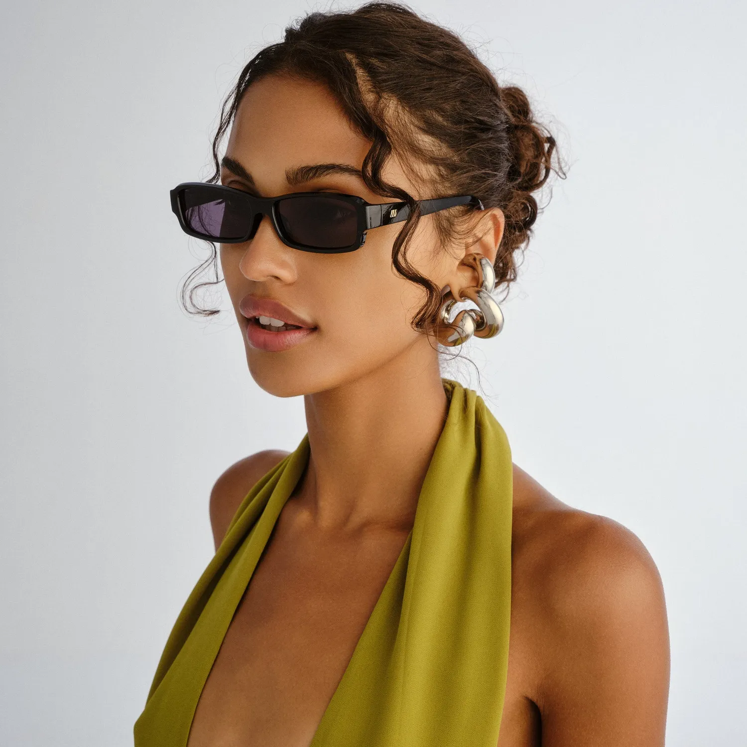 Le Specs Dial Tone occhiale da sole nero rettangolare