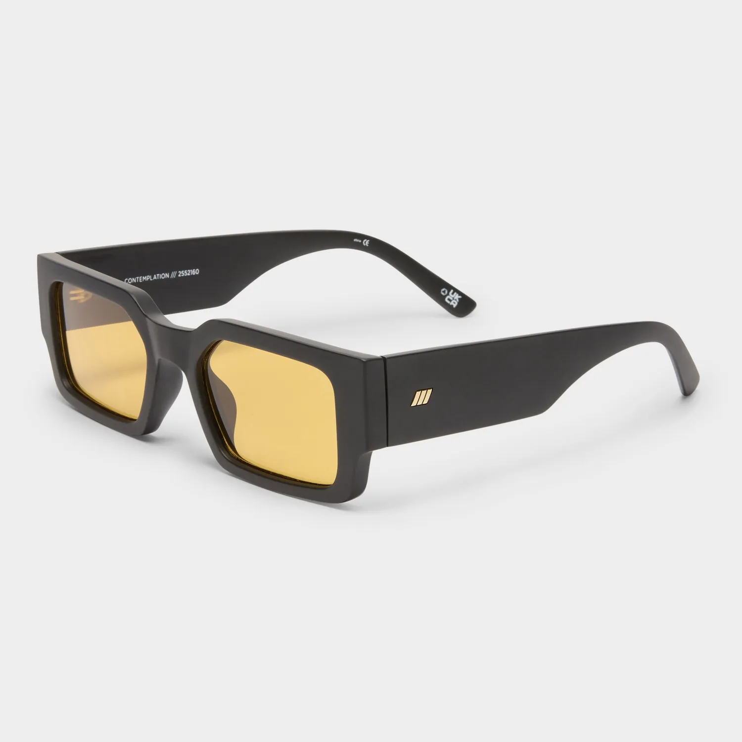 Le Specs Contemplation occhiali da sole nero opaco lenti ottone