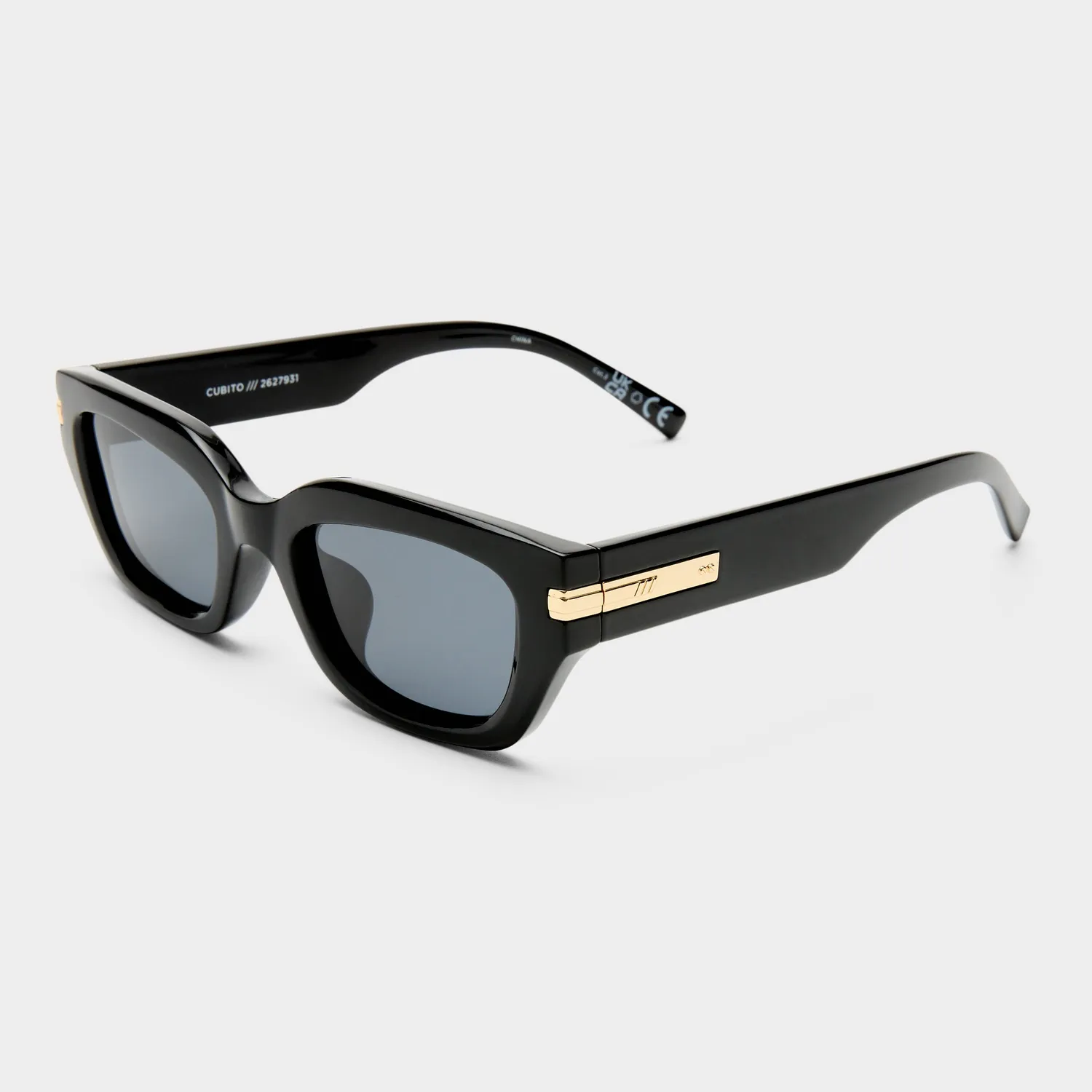 Le Specs Cubito + occhiale da sole nero polarizzato