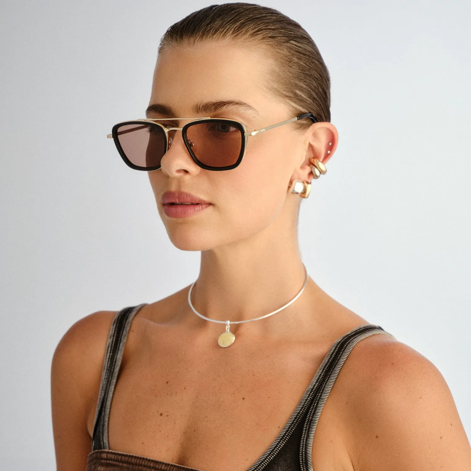 Le Specs Diametric occhiale da sole oro nero
