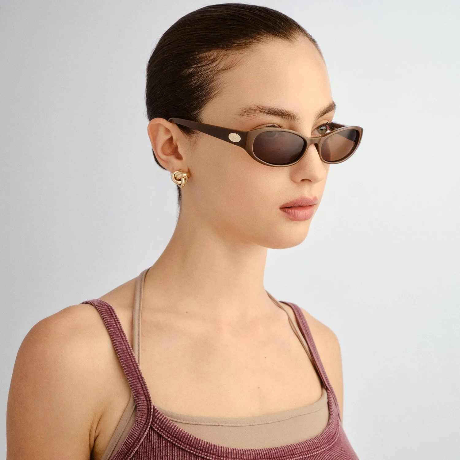 Le Specs Popalicious + occhiali da sole cocoa marrone ovale