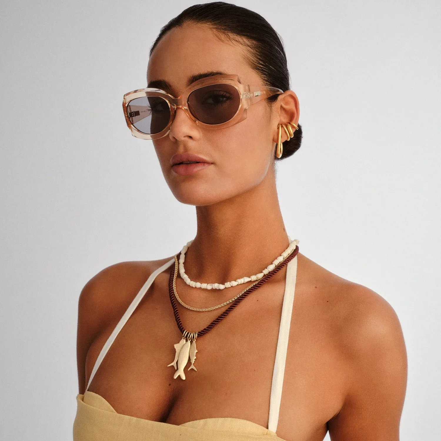 Le Specs Loveliness occhiali da sole nude oversize rotondi