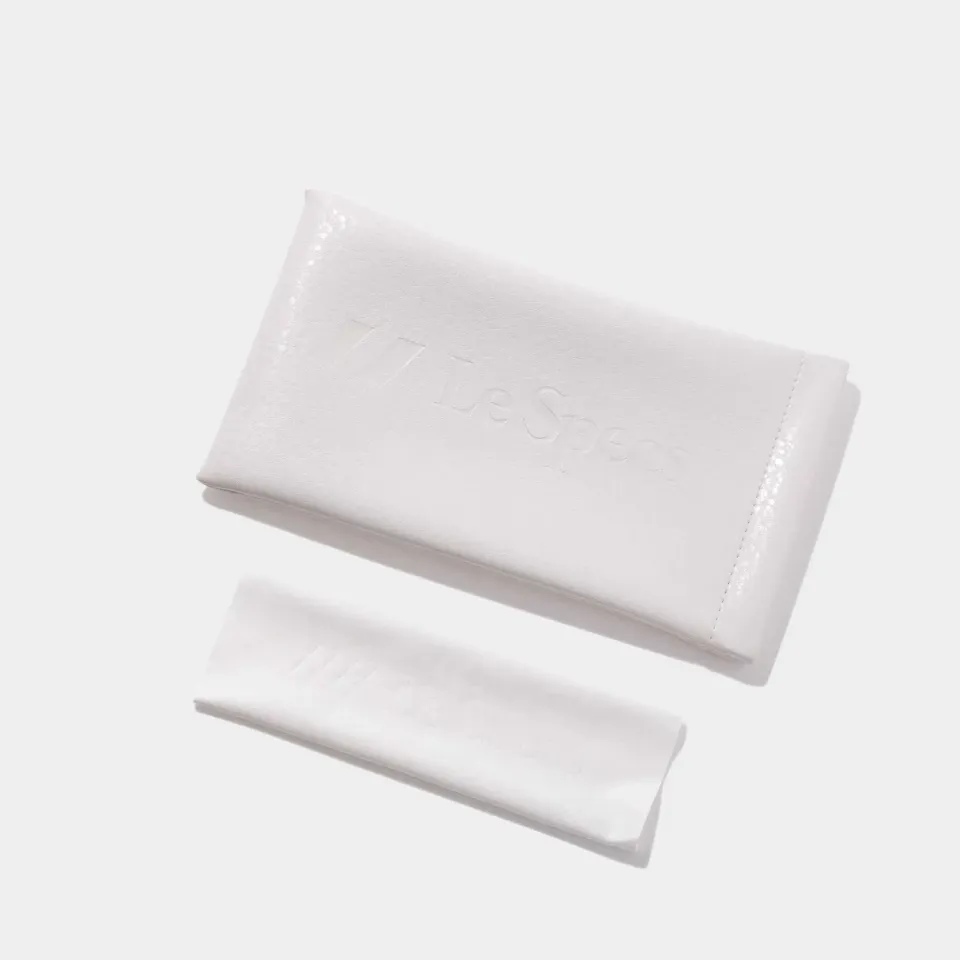 Le Specs Case & Cloth custodia occhiali bianco pelle vegana