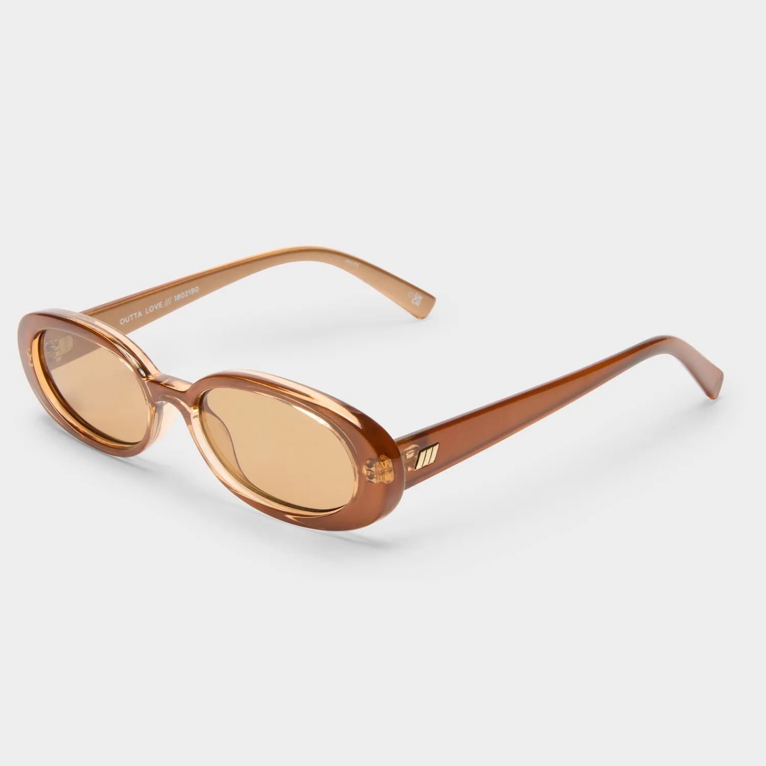 Le Specs Outta Love occhiali da sole caramel ovali anni 90