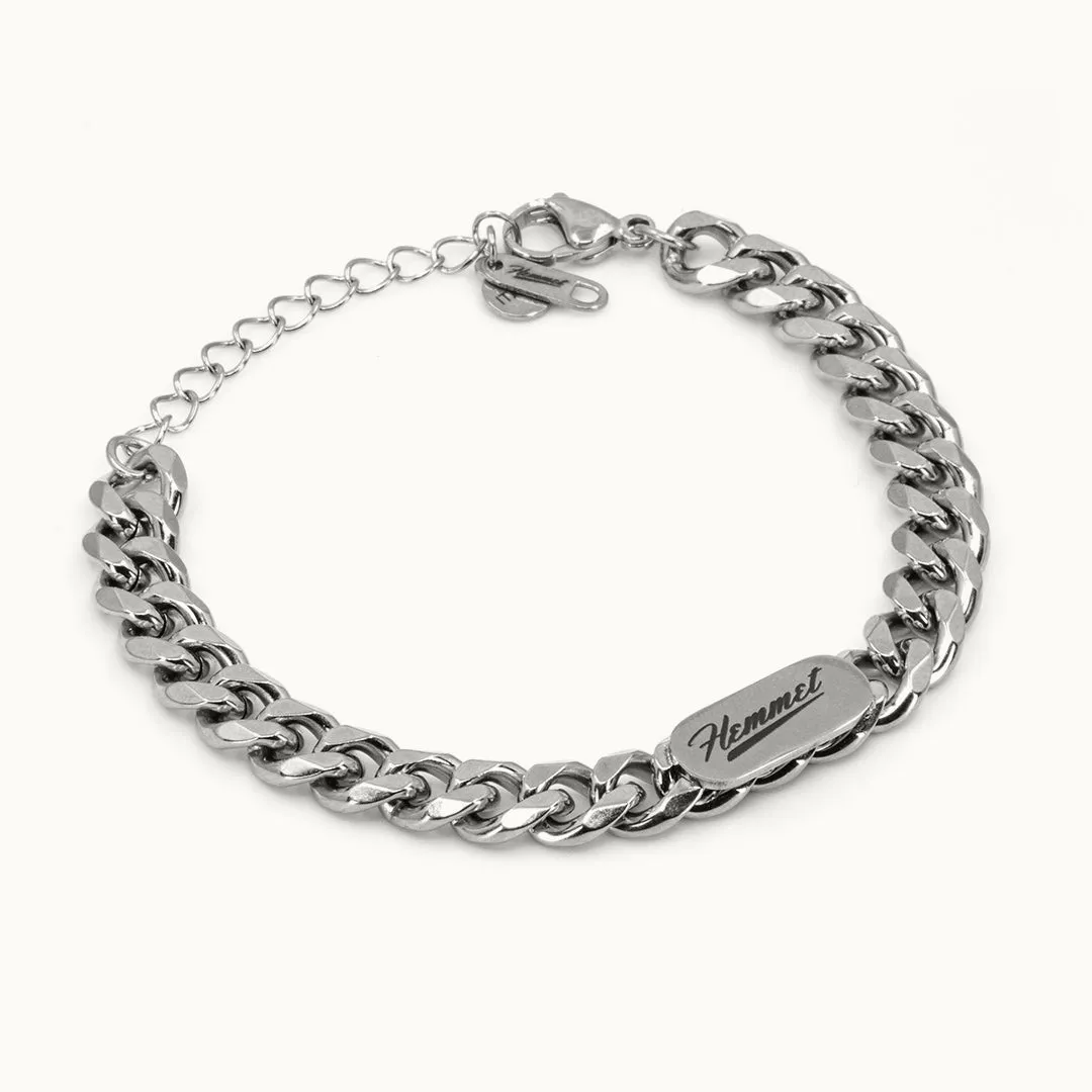 Hemmet Principle Cuban Tag bracciale oro giallo 17cm