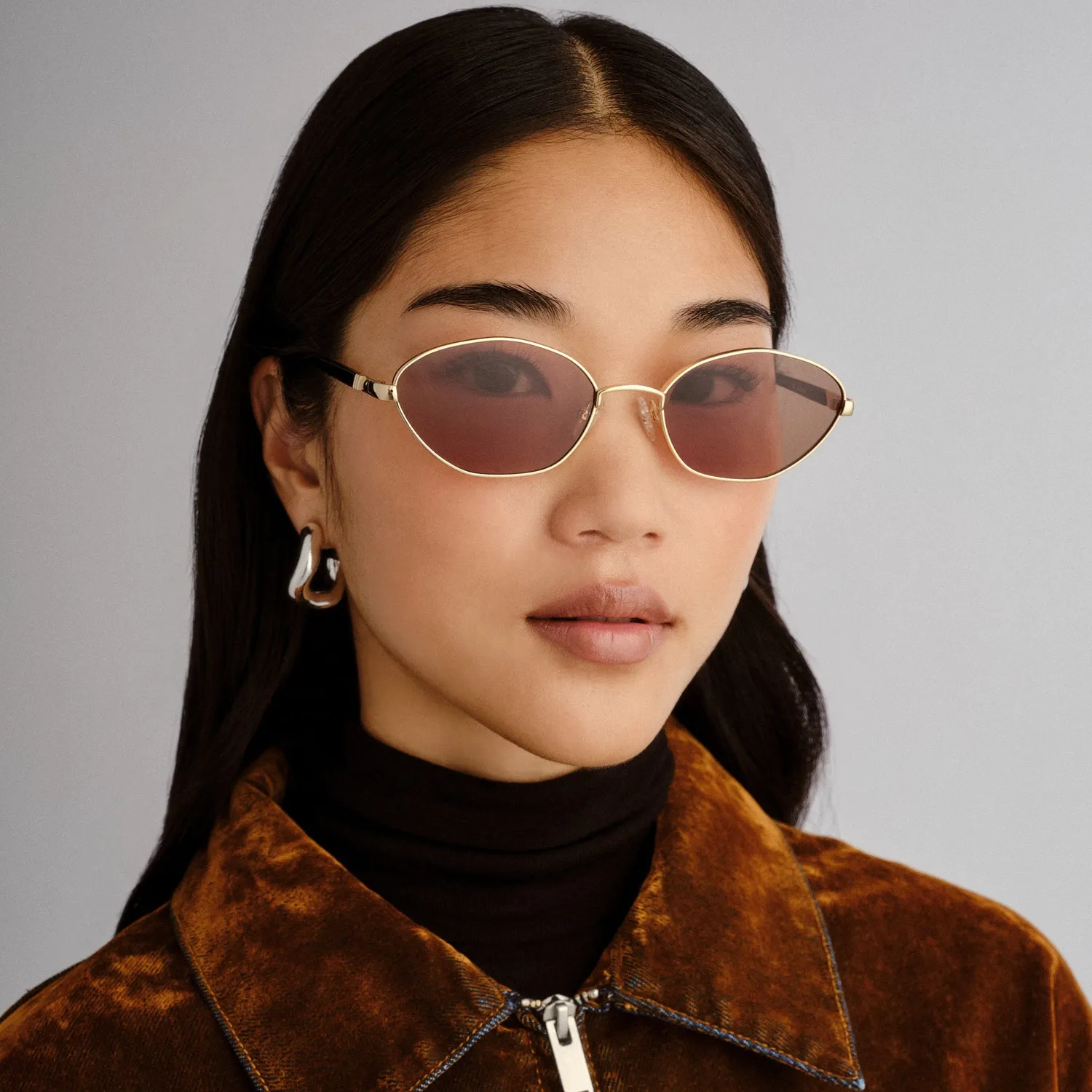 Le Specs Le Bebe occhiale da sole oro lente marrone